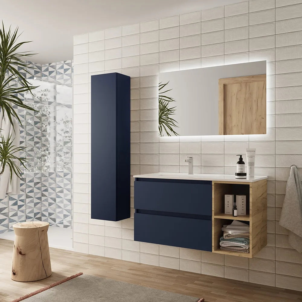 Mueble de Baño con Lavabo Salgar Bequia Plus 90 cm Azul - Vista 2