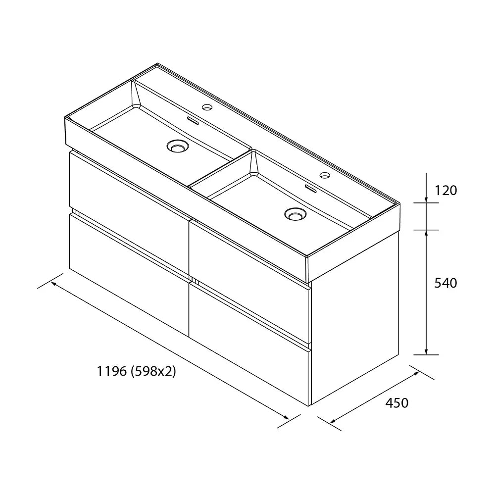 Mueble de Baño con Lavabo Salgar Bequia 120 cm Blanco Mate - Vista 4