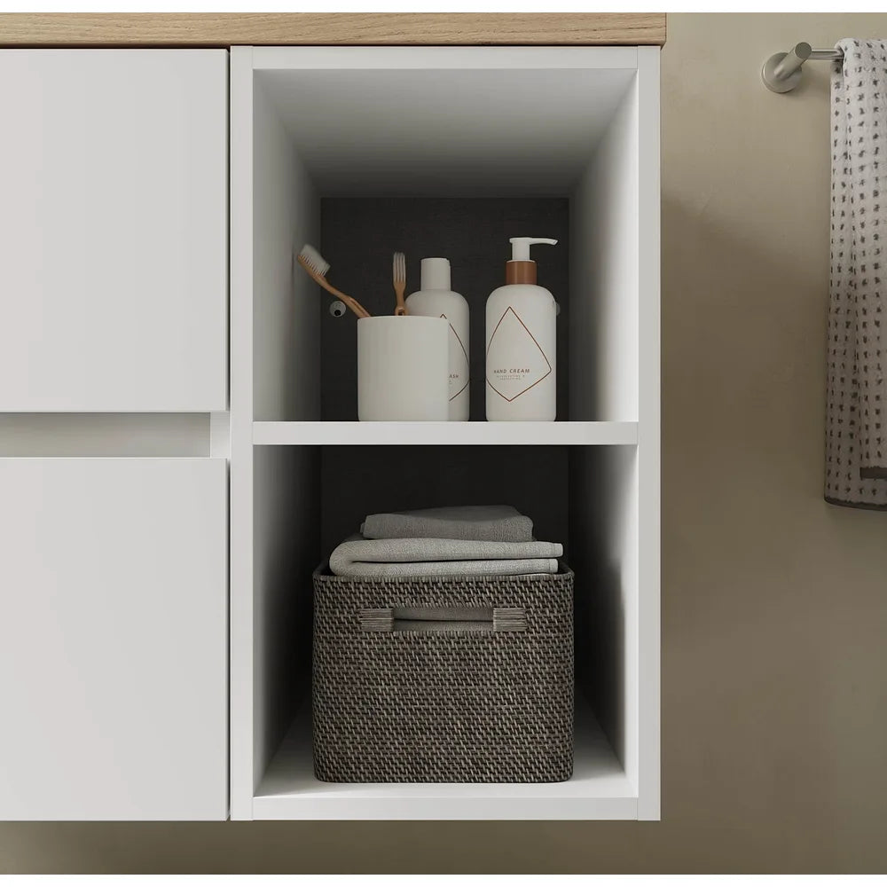 Mueble de Baño con Lavabo y 2 Cajones Salgar Bequia Blanco Mate - Vista 4