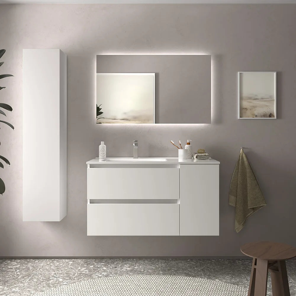 Mueble de Baño con Lavabo Salgar Bequia Plus 90 cm Blanco Mate - Vista 1