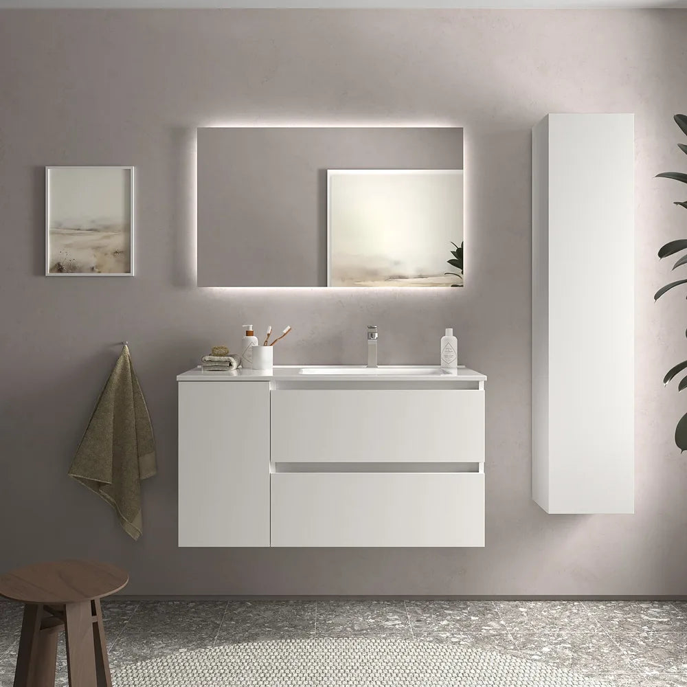 Mueble de Baño con Lavabo Salgar Bequia Plus 90 cm Blanco Mate - Vista 1