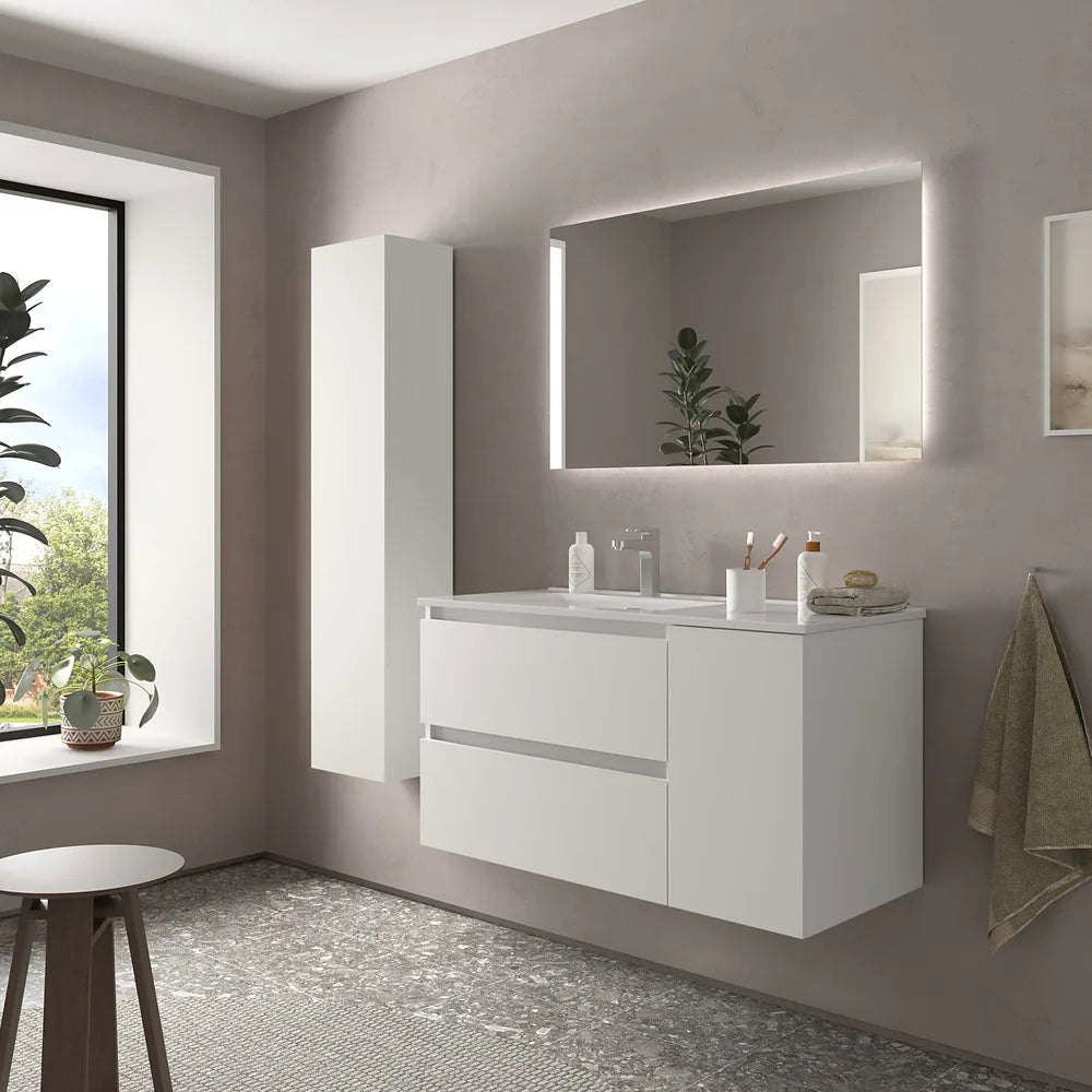 Mueble de Baño con Lavabo Salgar Bequia Plus 100 cm Blanco Mate - Vista 2