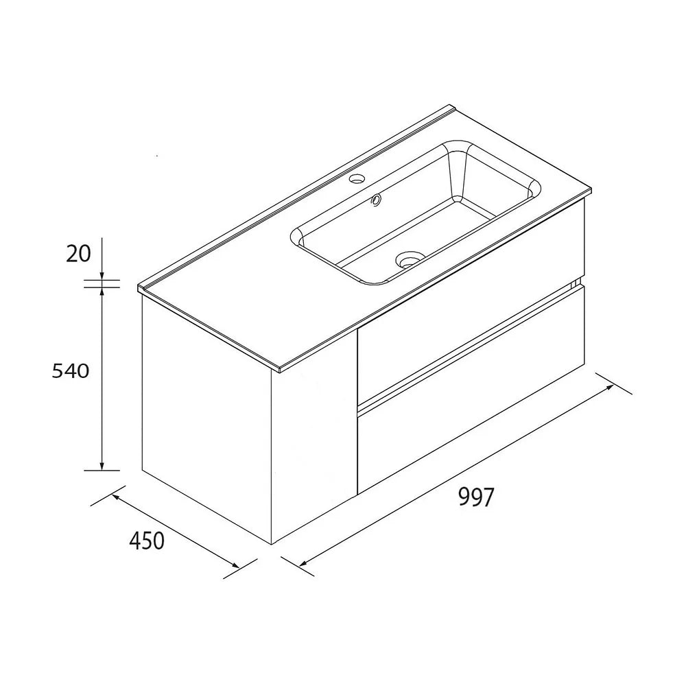 Mueble de Baño con Lavabo Salgar Bequia Plus 100 cm Blanco Mate - Vista 5