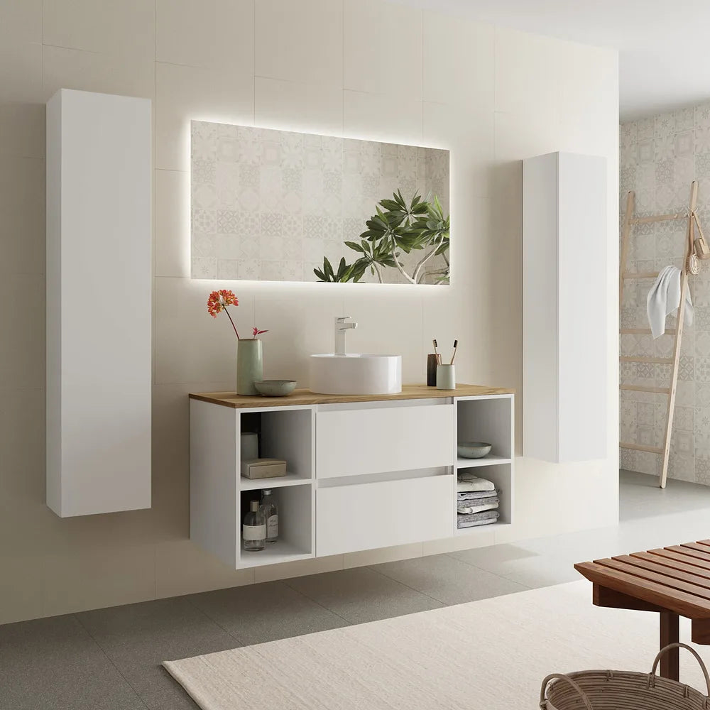 Mueble de Baño Lavabo sobre Encimera Salgar Bequia Plus 120 cm Blanco Mate - Vista 2