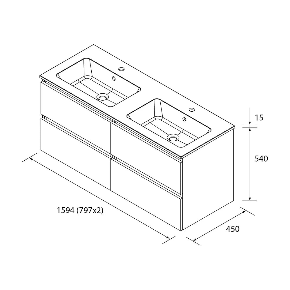 Mueble de Baño con Lavabo Salgar Bequia 160 cm - Vista 4