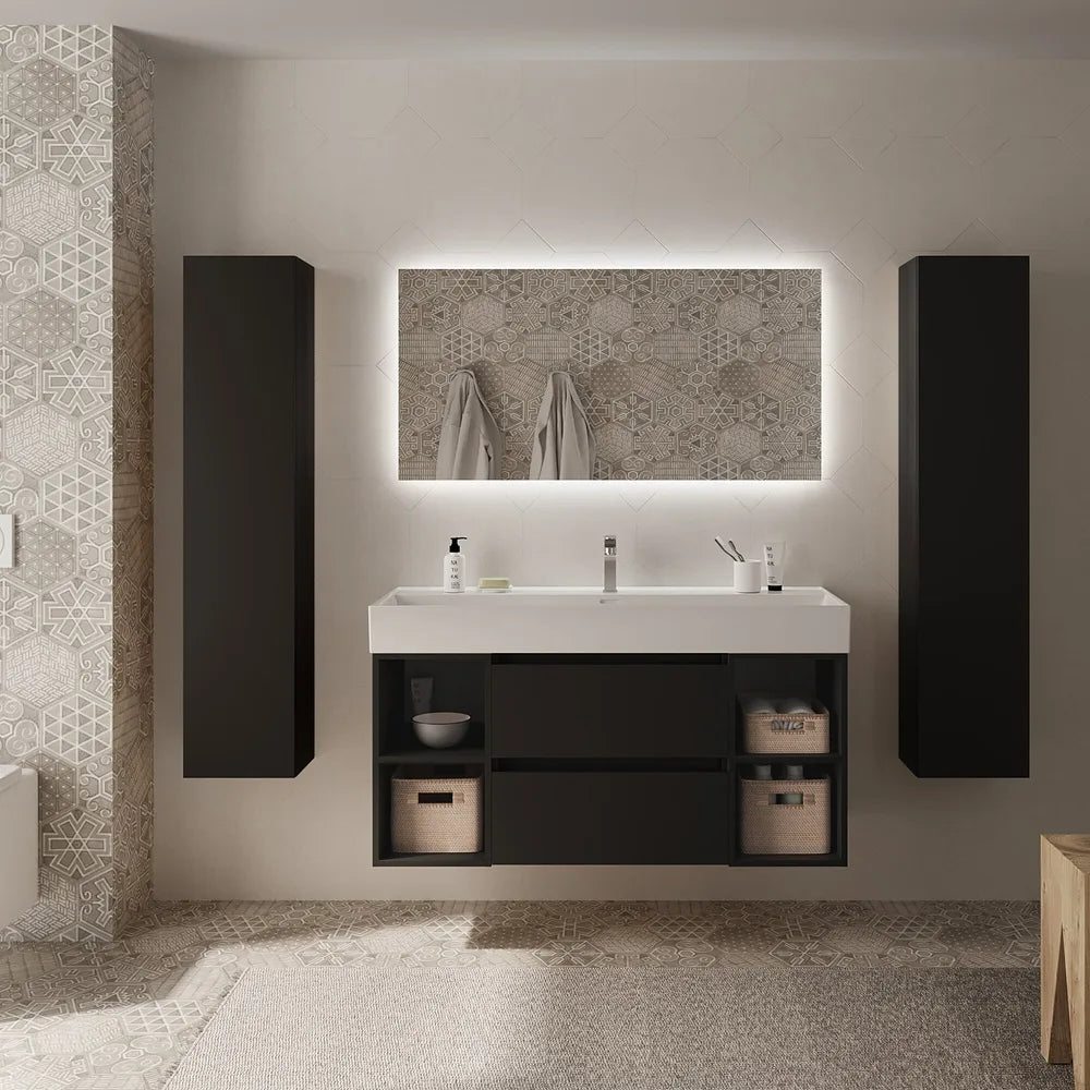 Mueble de Baño con Lavabo Salgar Bequia Plus 120 cm Negro Mate - Vista 1