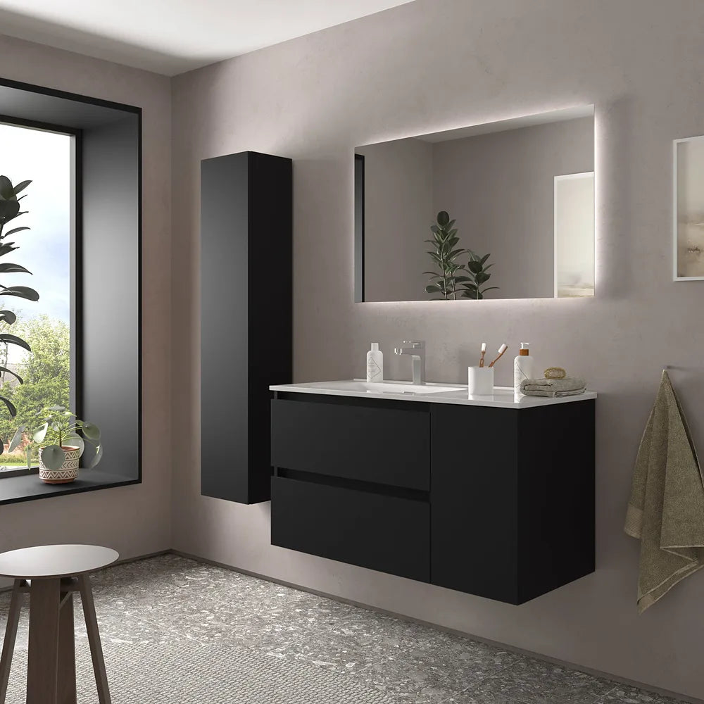 Mueble de Baño con Lavabo Salgar Bequia Plus 90 cm Negro Mate - Vista 2