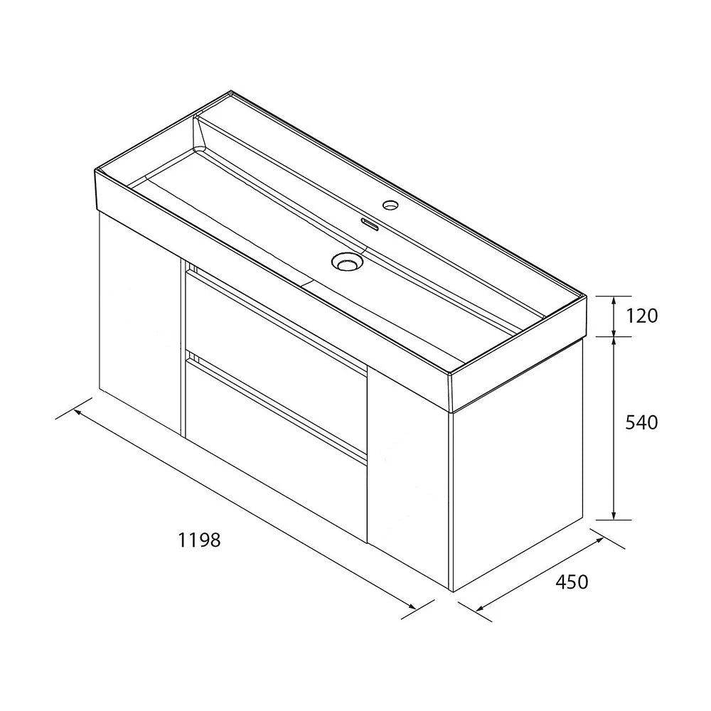 Mueble de Baño con Lavabo Salgar Bequia Plus 120 cm Negro Mate - Vista 5
