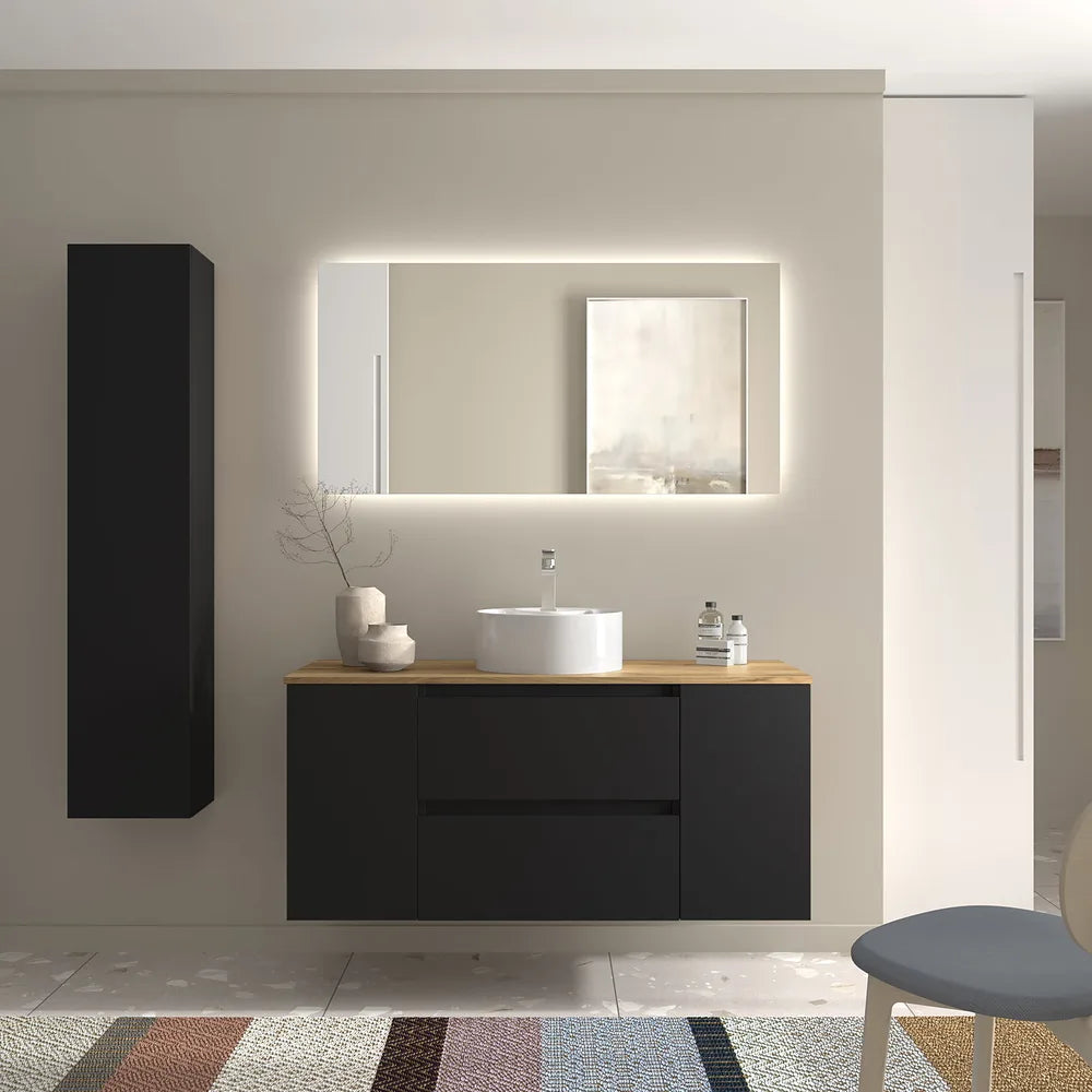 Mueble de Baño Lavabo sobre Encimera Salgar Bequia Plus 120 cm Negro Mate - Vista 1
