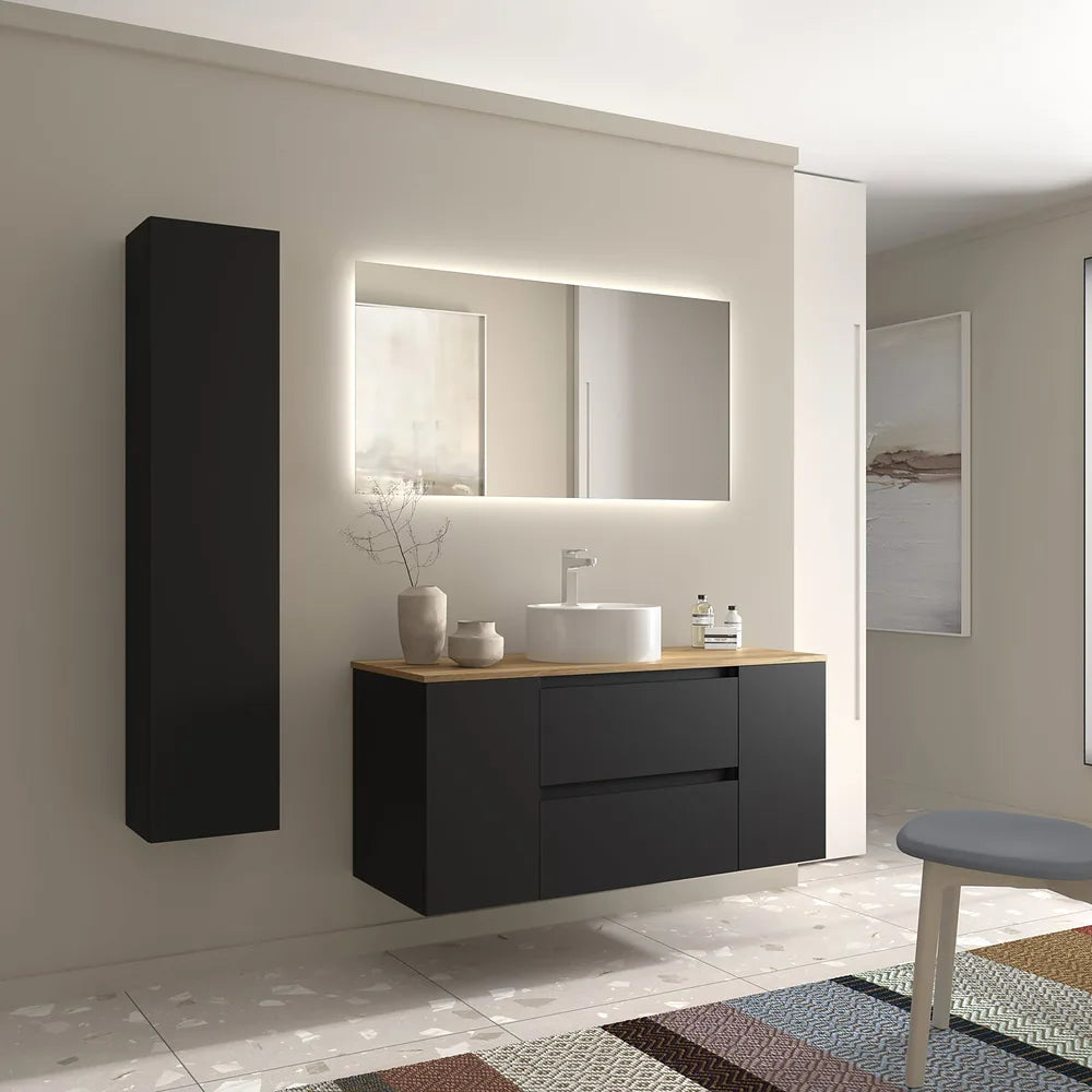 Mueble de Baño Lavabo sobre Encimera Salgar Bequia Plus 120 cm Negro Mate - Vista 2