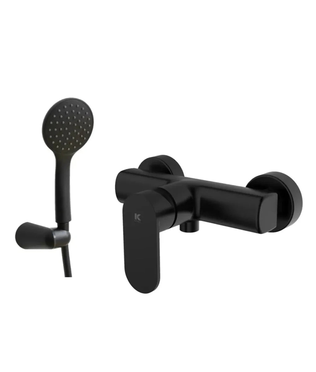 Set de grifo de ducha negro mate de latón Legend Källa 0