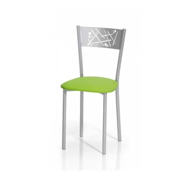 Silla de aluminio con asiento tapizado en skay con color a elección Katia de Aquore 0