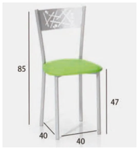Silla de aluminio con asiento tapizado en skay con color a elección Katia de Aquore 4