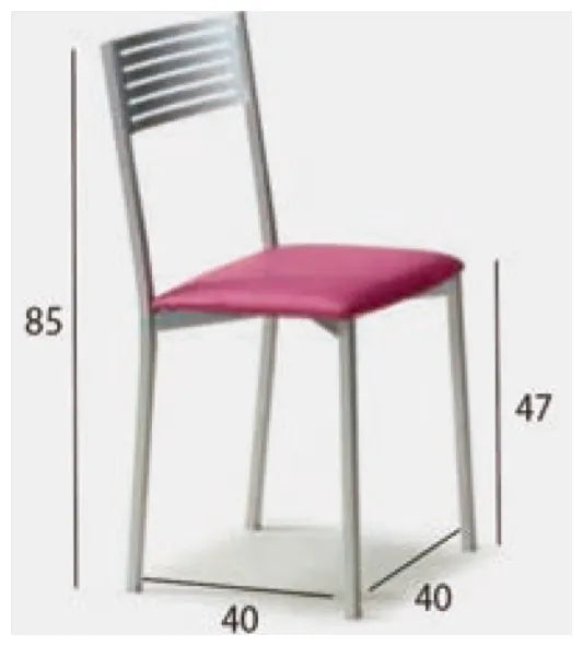 Silla de aluminio con asiento tapizado y acabado a elección Ana de Aquore 2