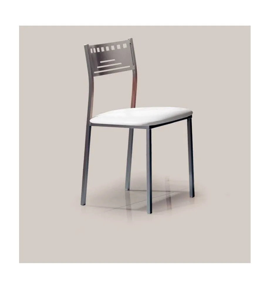 Silla de aluminio con asiento tapizado y acabado con color a eleccion Leka de Aquore 0