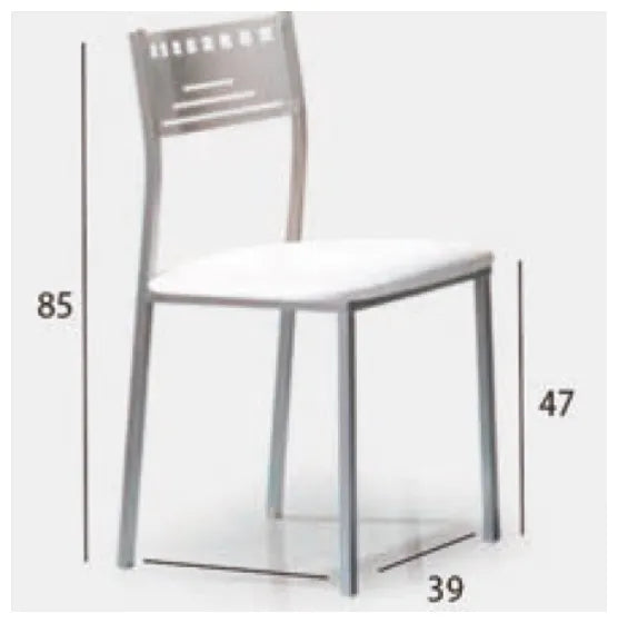 Silla de aluminio con asiento tapizado y acabado con color a eleccion Leka de Aquore 2