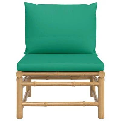 VIDAXL 362294 Bamboo Garden Sofa with Cushions, Green