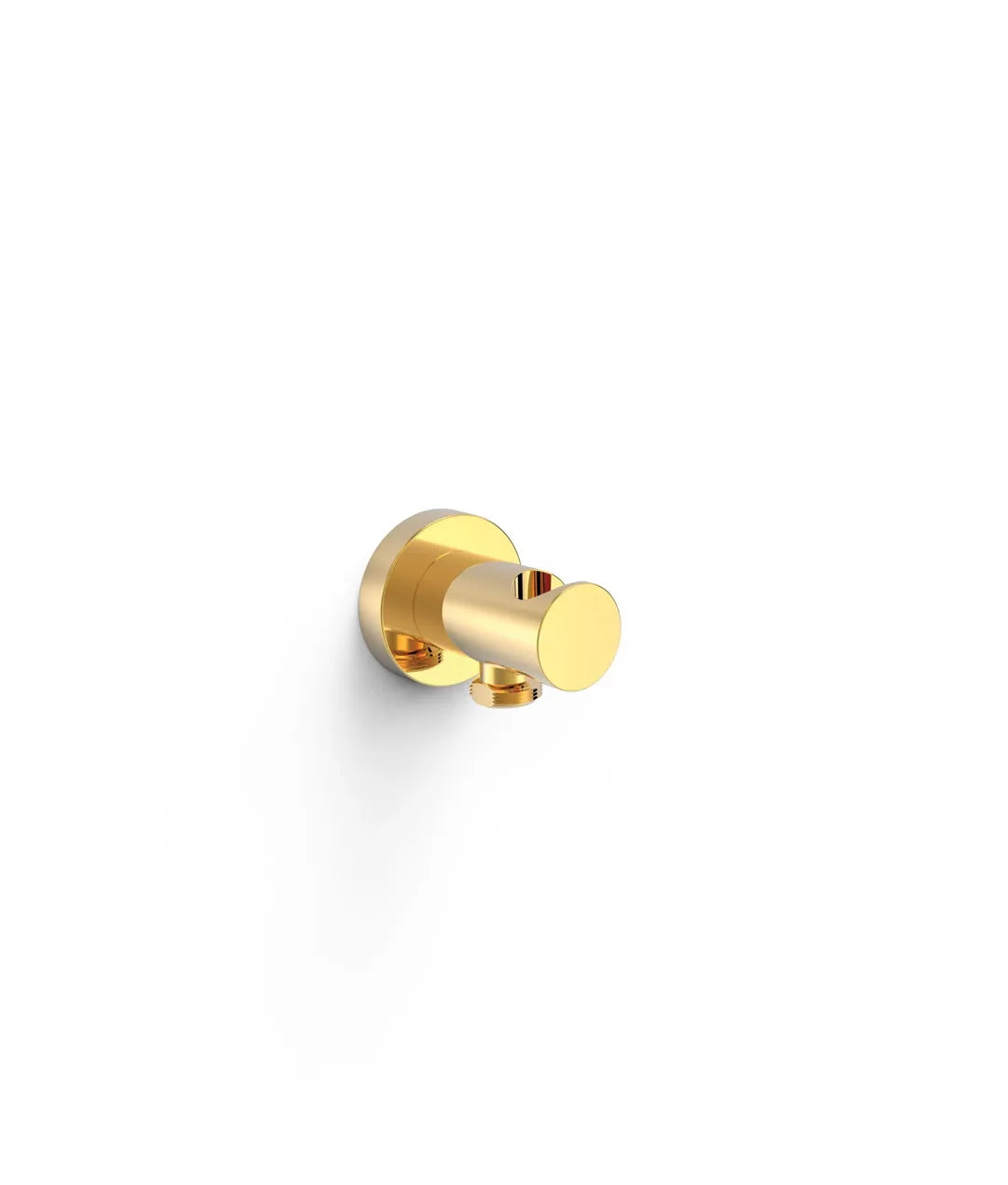 Soporte fijo con toma de agua para ducha de mano y flexo acabado oro 24 K Complementos Tres 0