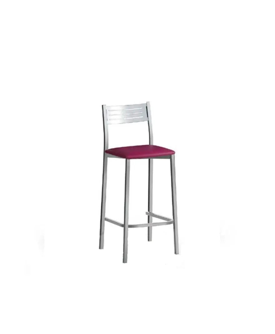 Taburete alto tapizado skay y de aluminio Ana 60 de Aquore 0