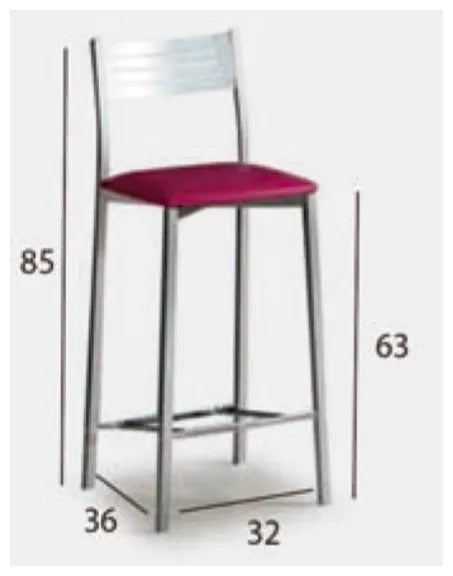 Taburete alto tapizado skay y de aluminio Ana 60 de Aquore 2