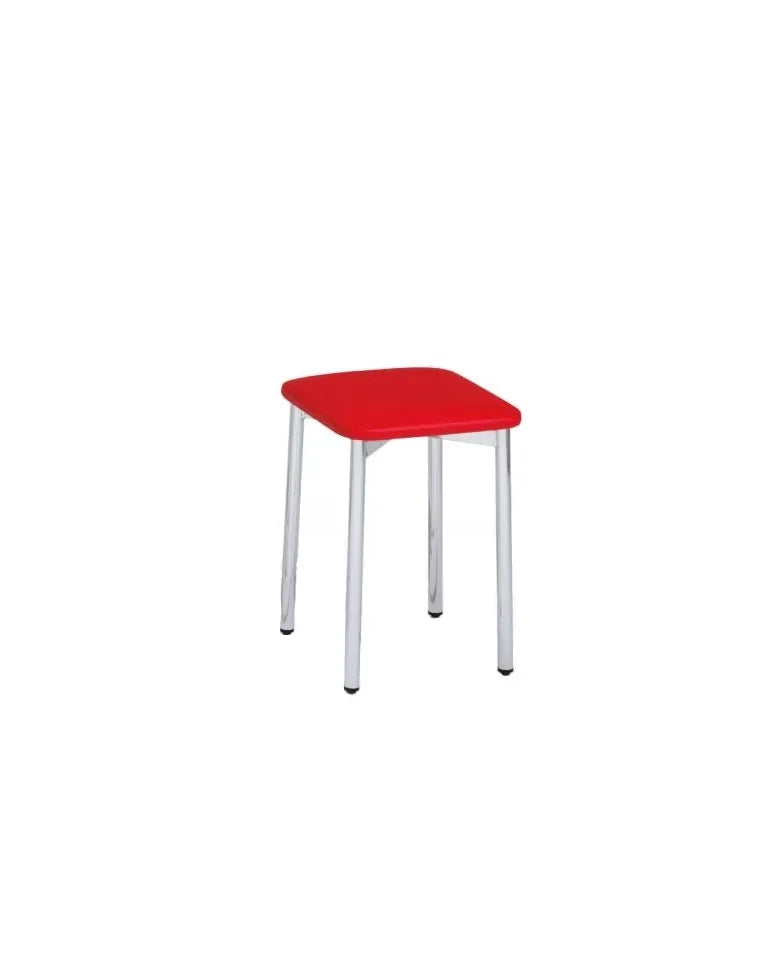 Taburete bajo de aluminio con asiento tapizado en skay con color a elección Zambra de Aquore 0
