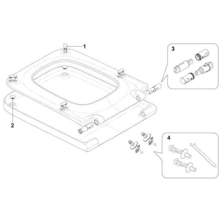 ROCA INSPIRA A80153200B Tapa y aro fabricado en material antibacteriano y latón cromado de forma cuadrada - MerkiMarket
