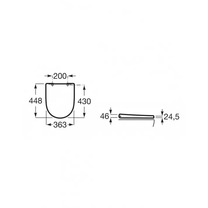 ROCA ONA A801E10001 Tapa y asiento con caída normal con un diseño circular y bisagras de acero inoxidable Supralit - MerkiMarket