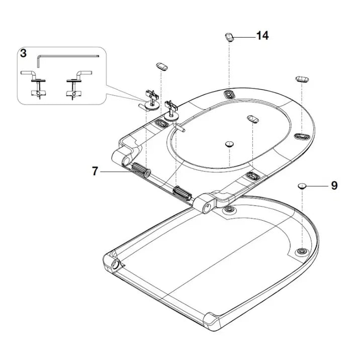ROCA ONA A801E10001 Tapa y asiento con caída normal con un diseño circular y bisagras de acero inoxidable Supralit - MerkiMarket