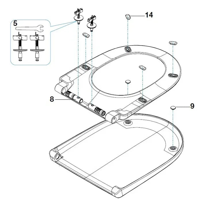 ROCA ONA A801E22001 Tapa y asiento compacto de Supralit con caída amortiguada y bisagras de acero inoxidable - MerkiMarket