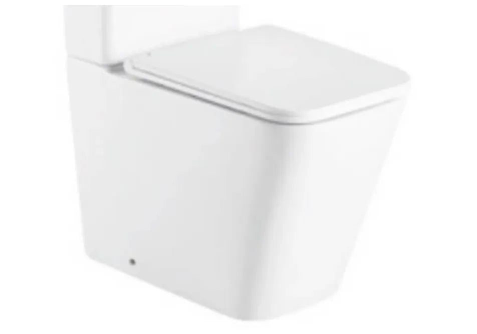 Taza de inodoro adosado a pared compacto de porcelana y acabado blanco brillo antibacteriano PISA de Aquore 0