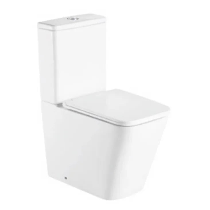 Taza de inodoro adosado a pared compacto de porcelana y acabado blanco brillo antibacteriano PISA de Aquore 1