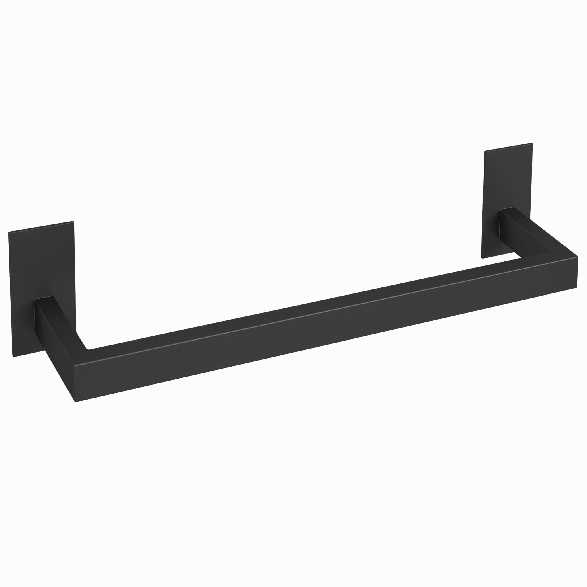 Toallero adhesivo cuadrado 37 cm negro mate para baño de Valaz 0