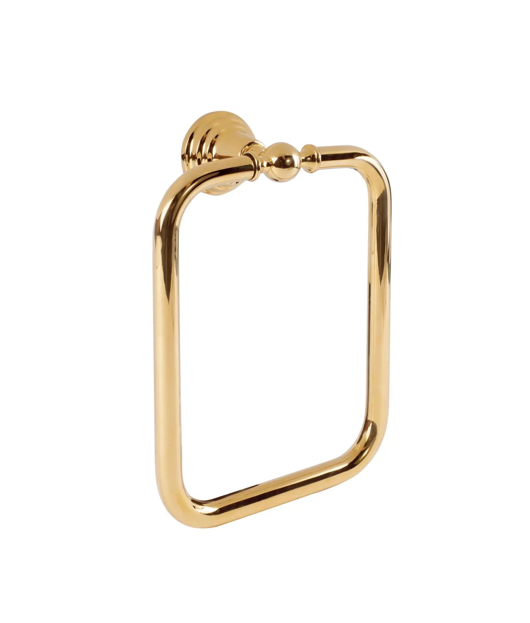 Toallero con forma rectangular para baño de latón con acabado en oro Retro TRES 0