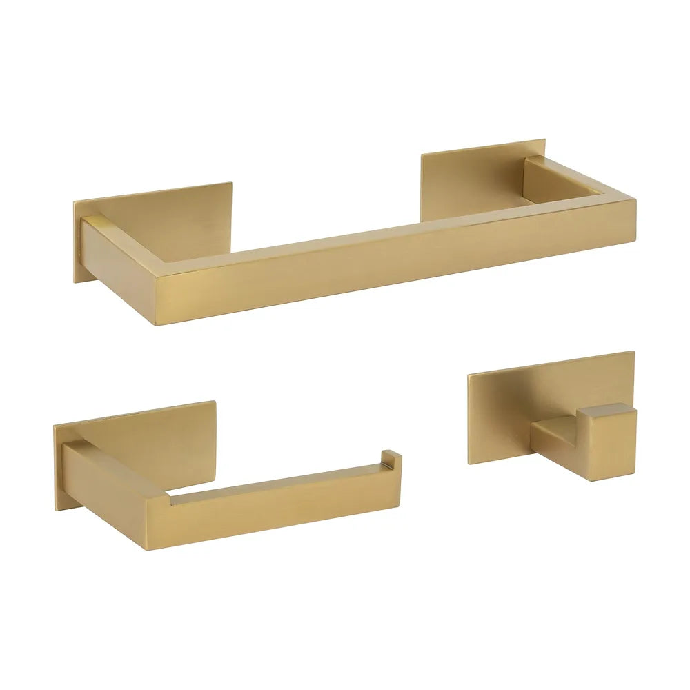 Accesorios de baño adhesivos sin taladro oro mate PVD toallero 30 cm Portarrollos y perchas Valaz Valaz