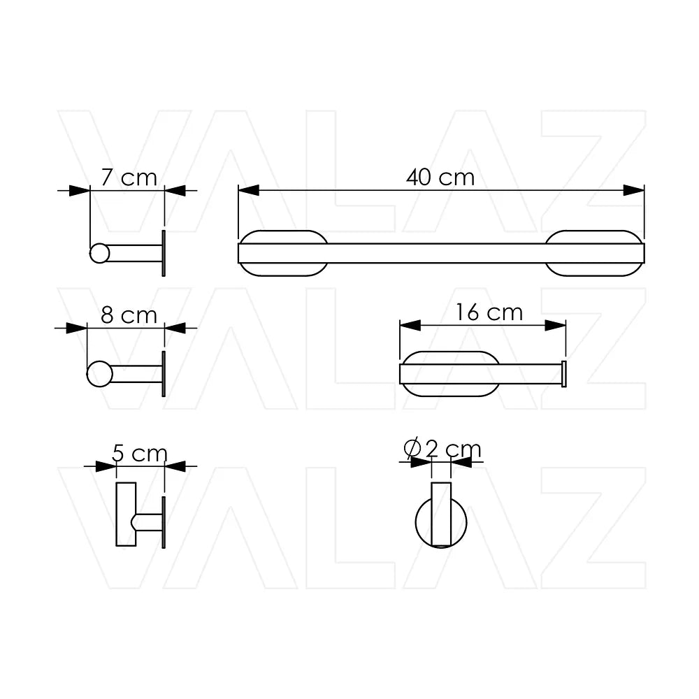 Vista principal de Accesorios de baño con instalación adhesiva sin taladro acabado cromado en acero SUS304 Incluye...