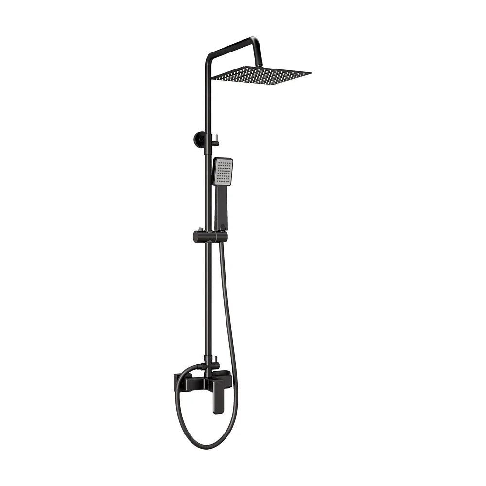 Barra de ducha monomando cuadrada negro mate extensible 80 a 120 cm Vinalopo de Valaz Valaz