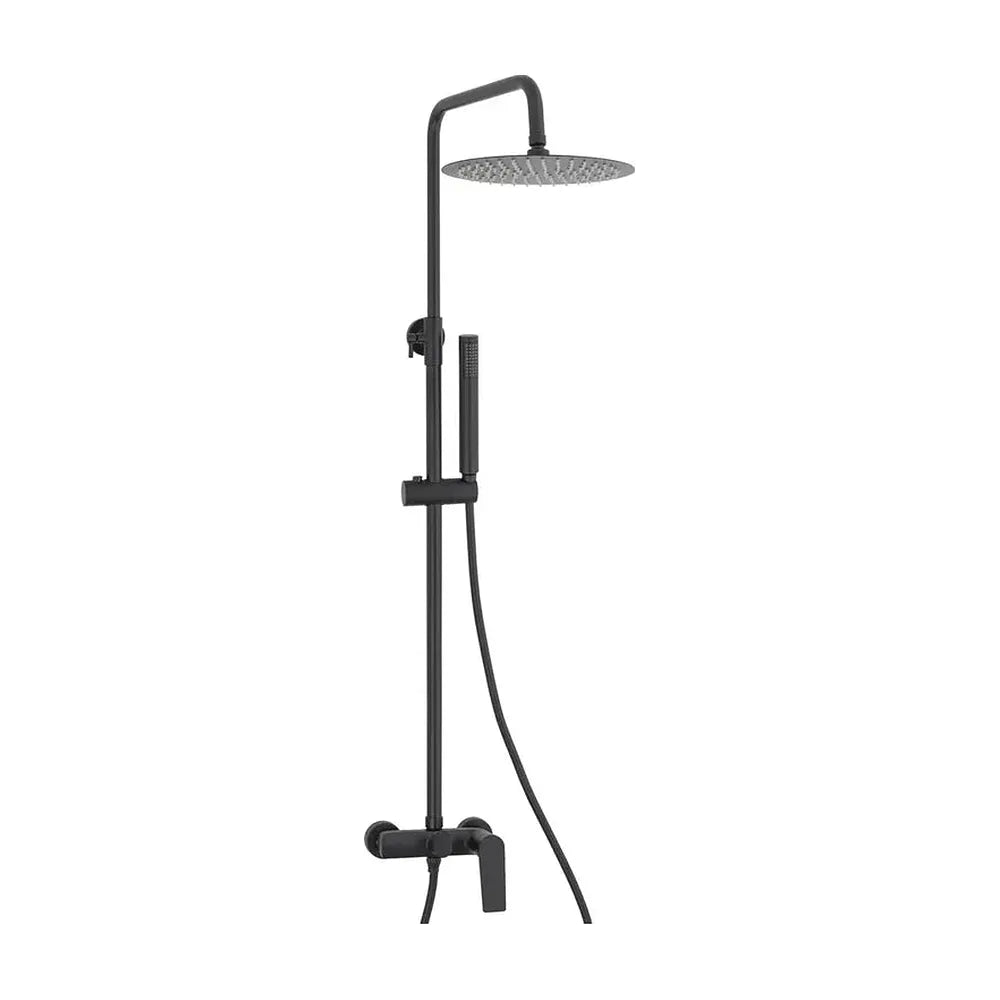 Barra de ducha monomando redonda ajustable hasta 120 cm negro mate Valdivia de Valaz Valaz