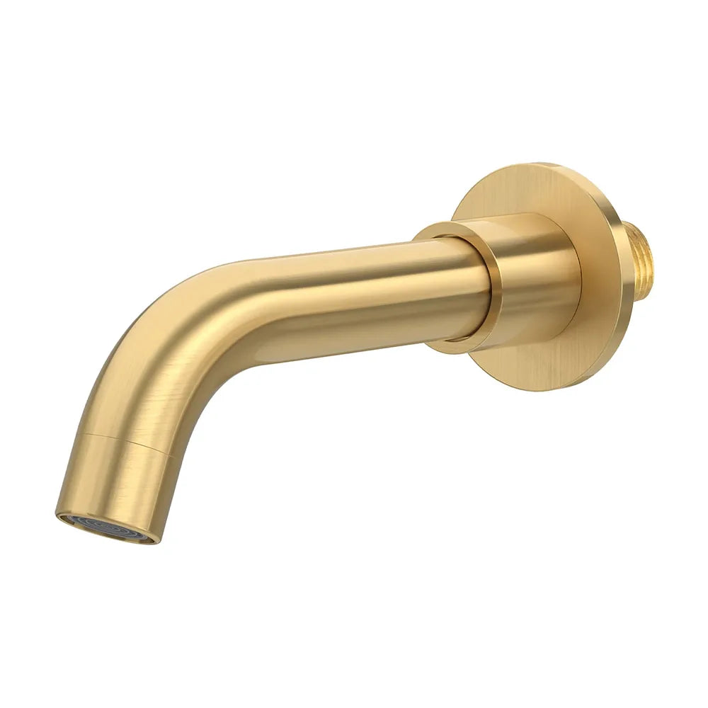 Caño redondo de 15 cm con acabado oro mate protección PVD y rosca 1/2 de Valaz Valaz