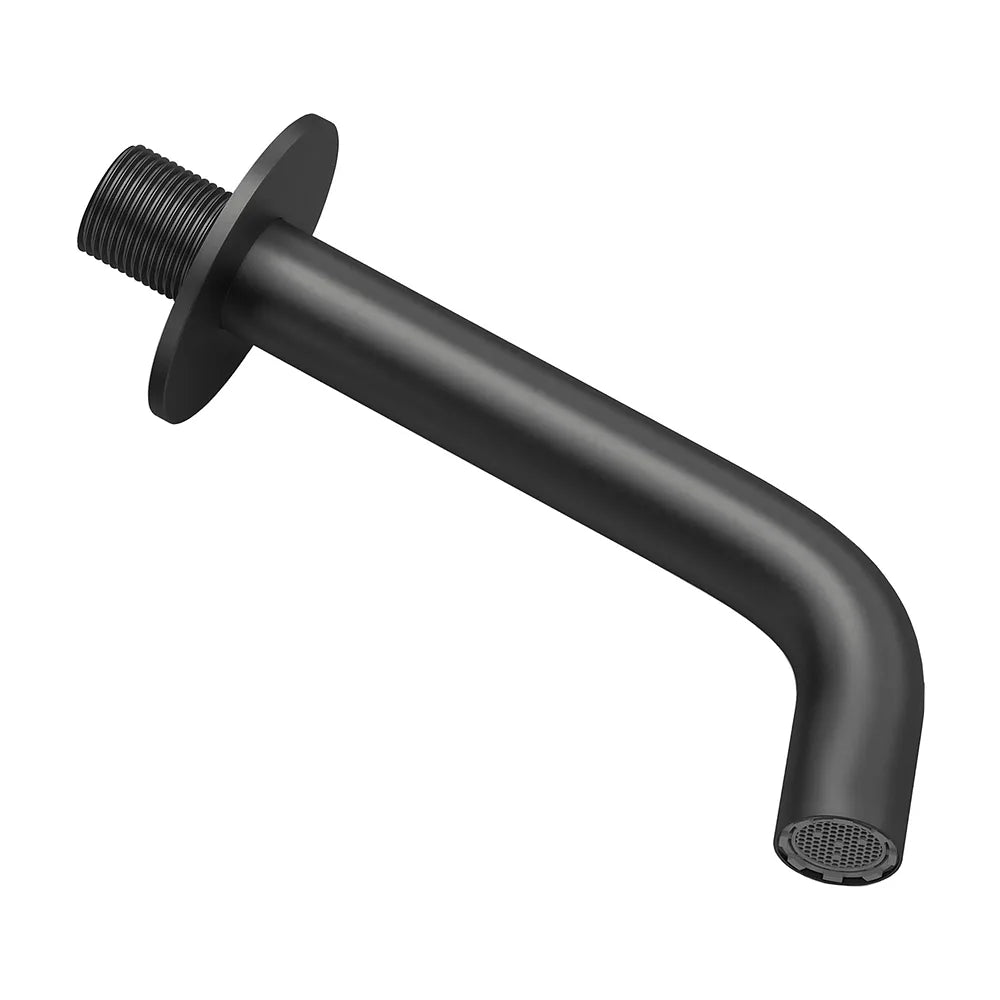 Caño redondo empotrado de 21 cm en negro mate para lavabo de Valaz Valaz