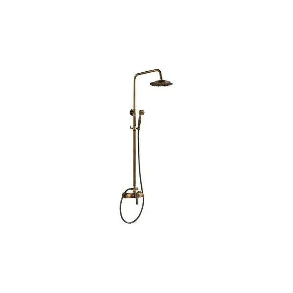 Columna de ducha vintage monomando de altura regulable en dorado envejecido Ulla de Valaz Valaz