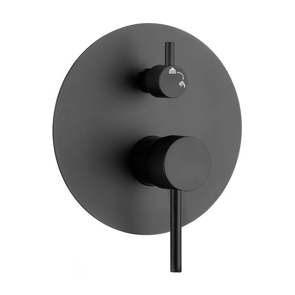 Plano de medidas y cotas técnicas de Ducha empotrada monomando pared redonda acabado negro mate luxury Torina de Valaz