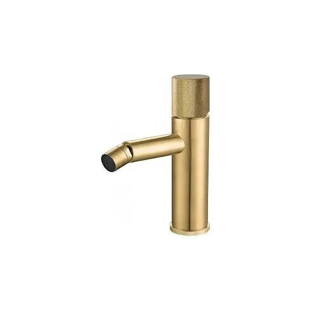 Grifo de bidé de caño recto con llave monomando en latón en oro mate Bidasoa de Valaz Valaz