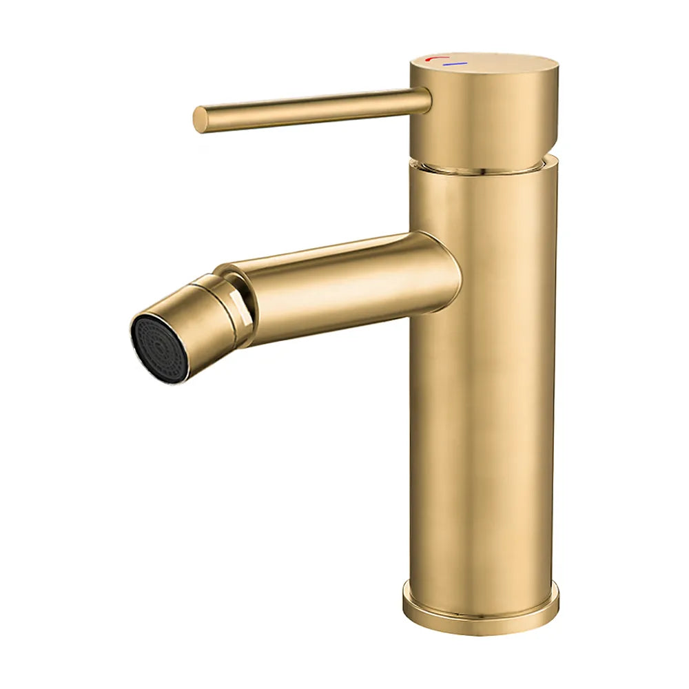 Grifo de bidé monomando caño recto oro mate protección PVD apertura en agua fría Nansa de Valaz Valaz