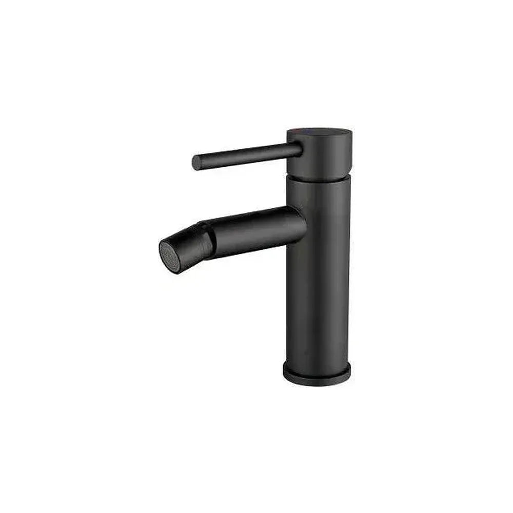 Grifo de bidé redondo con llave monomando en acero inoxidable en negro mate Ason de Valaz Valaz