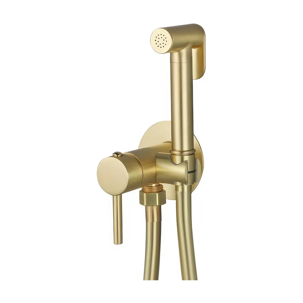 Grifo de bidet empotrado redondo 2 vias agua fria y caliente oro mate protección PVD Guadiana de Valaz Valaz