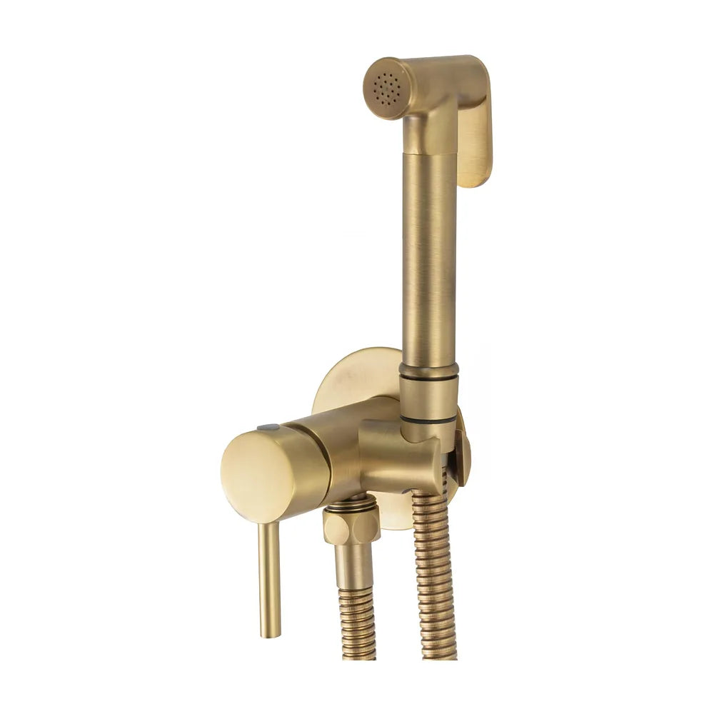 Grifo de bidet empotrado redondo dorado envejecido 2 vias G1/2 latón cerámico 120 cm Guadiana de Valaz Valaz