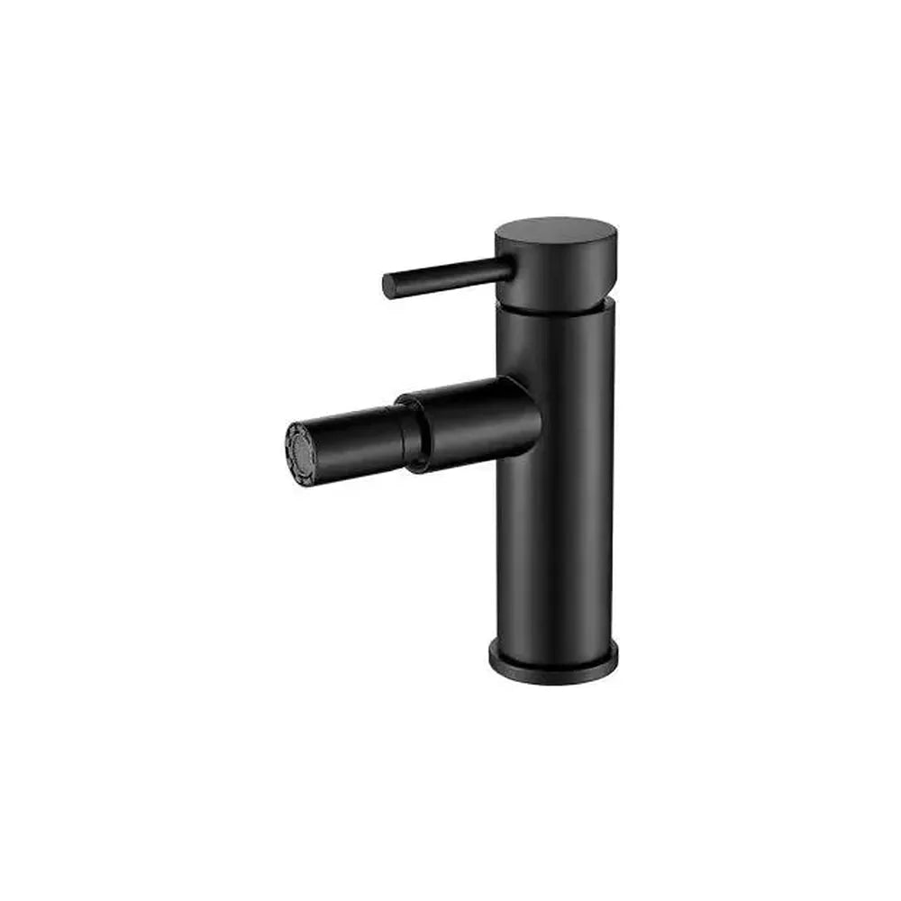 Grifo de bidet redondo y monomando en latón en negro mate Jabalón de Valaz Valaz