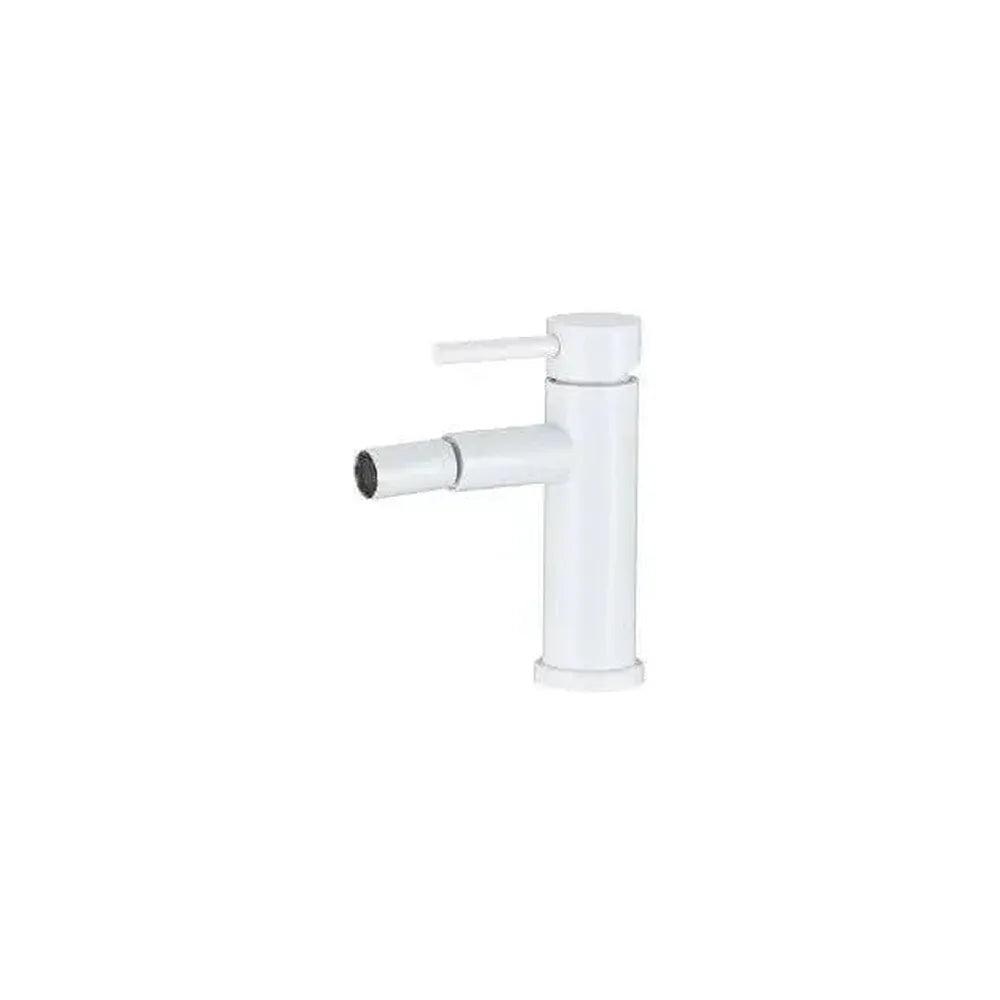 Grifo de bidet redondo y monomando en latón en color blanco Jabalón de Valaz Valaz