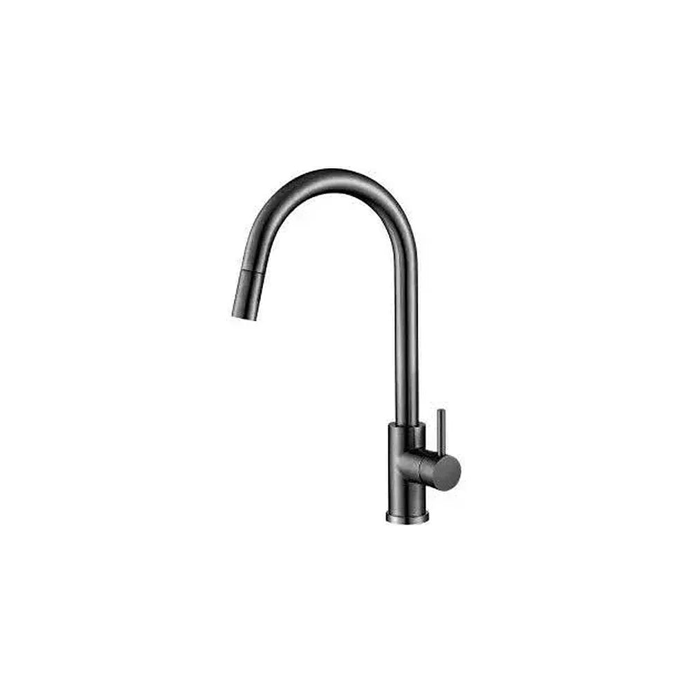 Grifo de cocina extraíble monomando con caño giratorio en gun metal Parana de Valaz Valaz