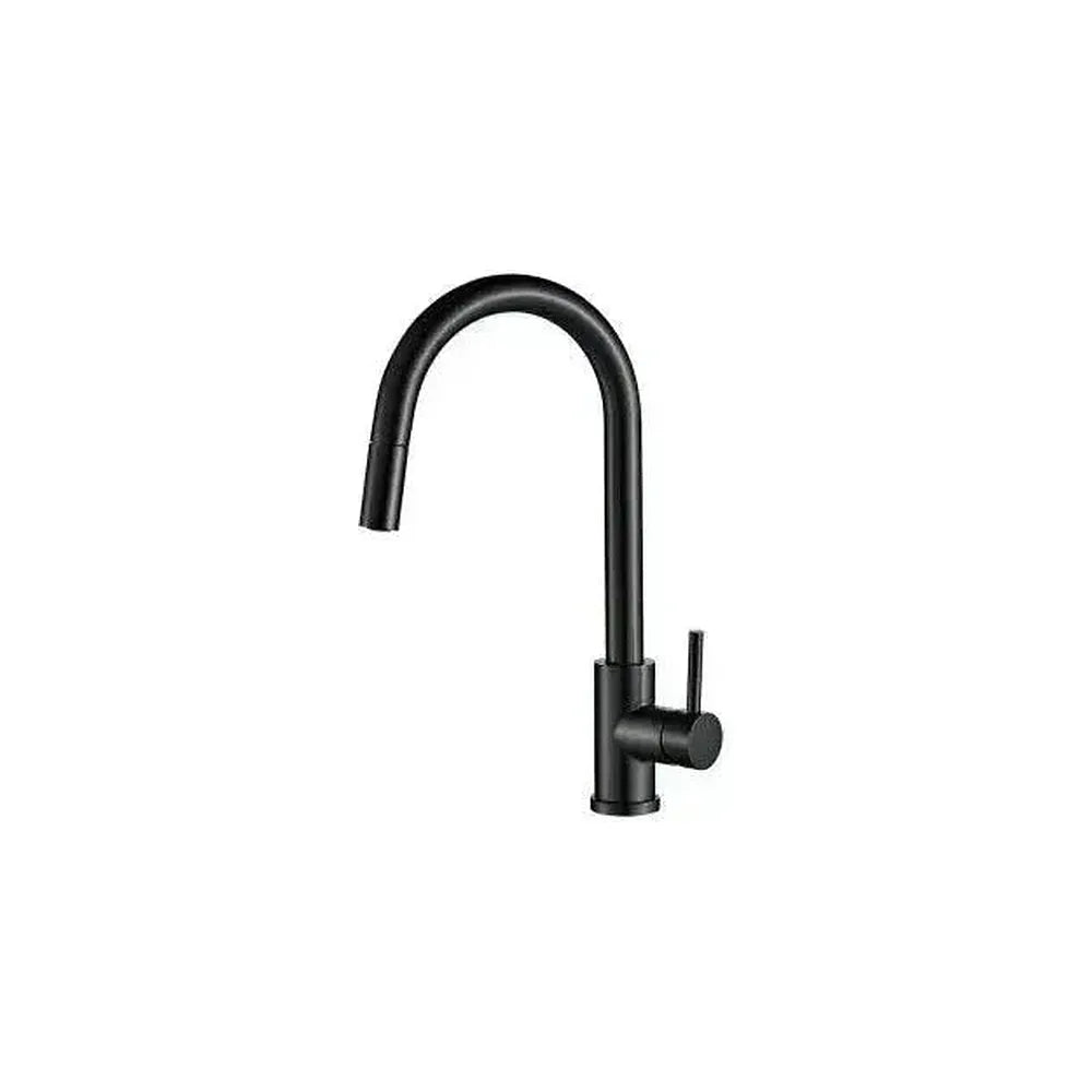 Grifo de cocina extraíble monomando con caño giratorio en negro mate Parana de Valaz Valaz